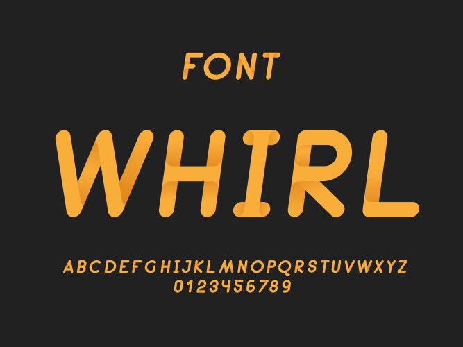 Whirl italic font alphabet vector image