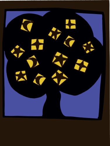 Summer night tree vector image