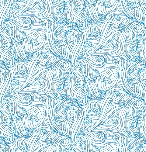 Abstract doodle curves seamless pattern vector image