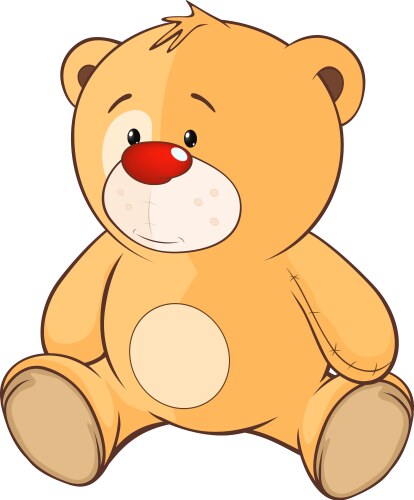 Stuffed toy bear cub cartoon vector image