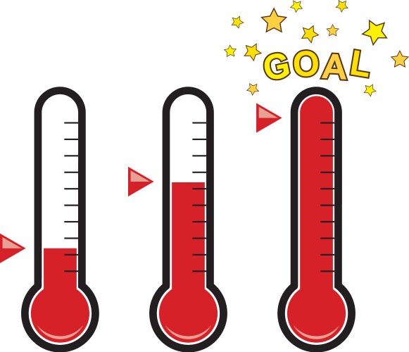 clipart set of goal thermometers vector image