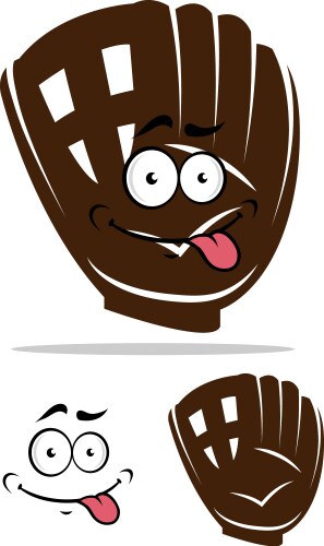 Cute cartoon baseball glove vector image