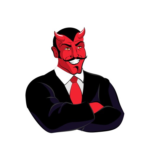 Satan boss devil businessman in black suit red vector image