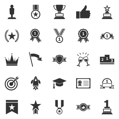 Success icons on white background vector image