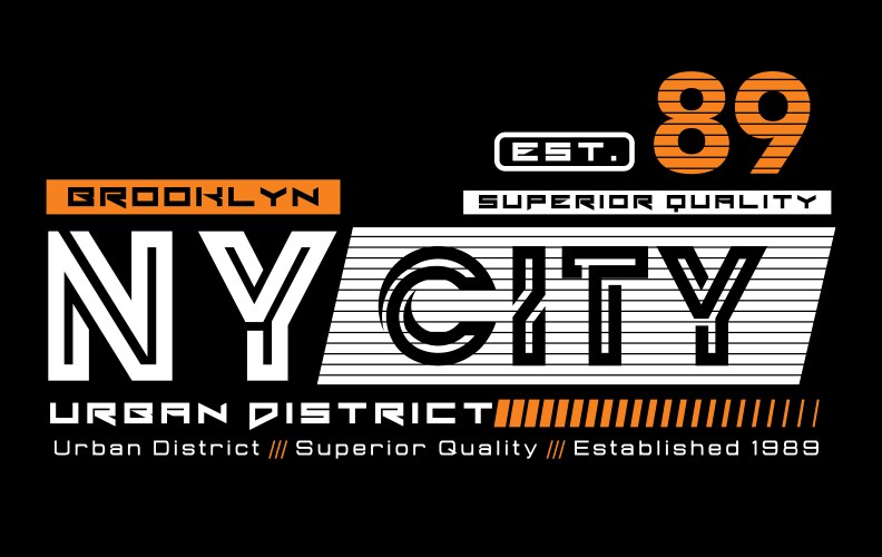 athletic ny city brooklyn typography design vector image