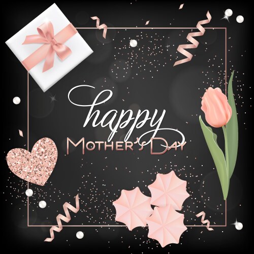 Happy mothers day banner with flowers design vector image