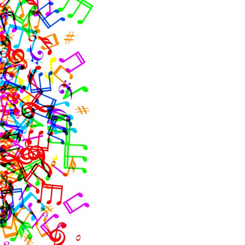 Music notes border vector image