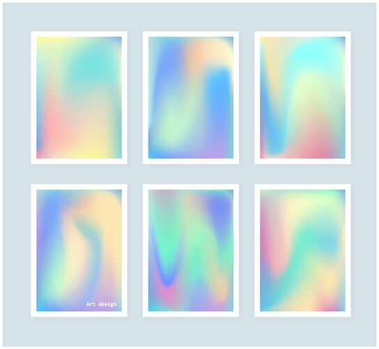 Bright holographic backgrounds set vector image