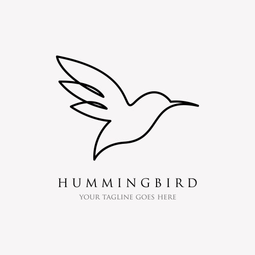 hummingbird line logo icon designs art vector image