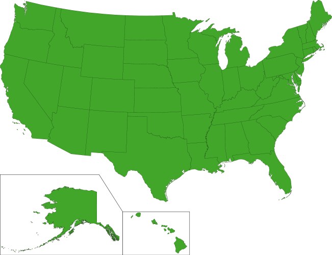 Green usa map vector image