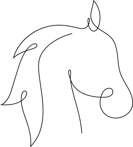 beautiful continuous line horse art design vector image