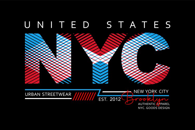 nyc typography to print on t-shirts vector image