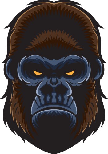 Gorilla head vector image