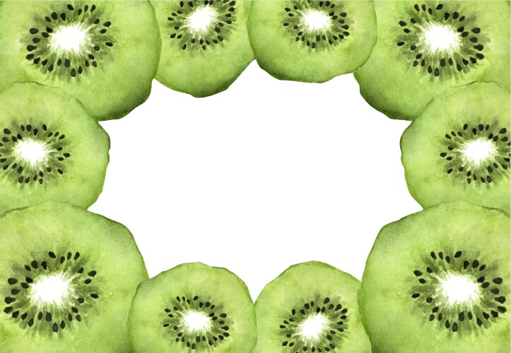 Slice fresh kiwi fruit with place for text vector image