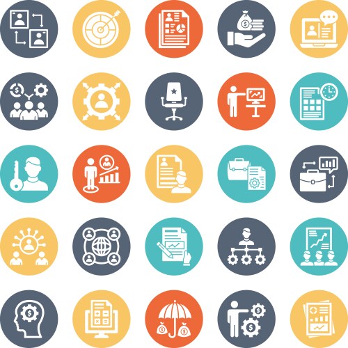 Hr management icons set every single icon vector image