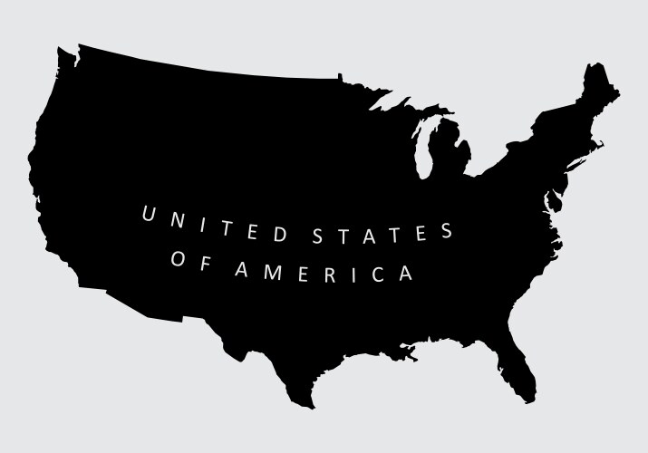 Usa silhouette map vector image