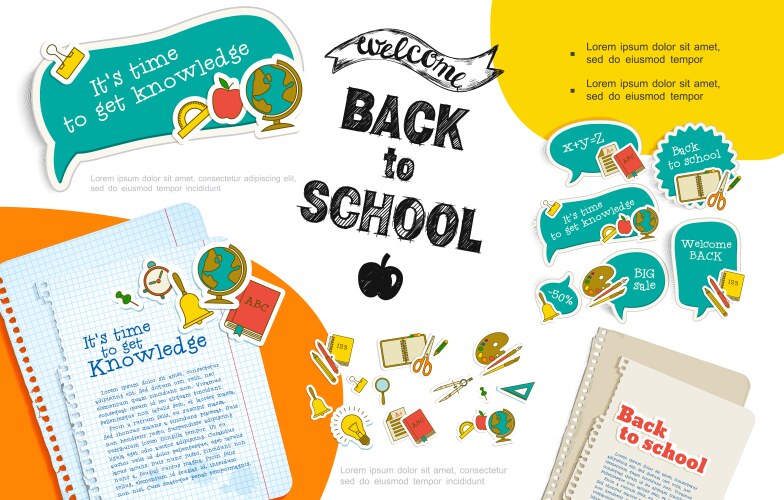 flat back to school infographic template vector image