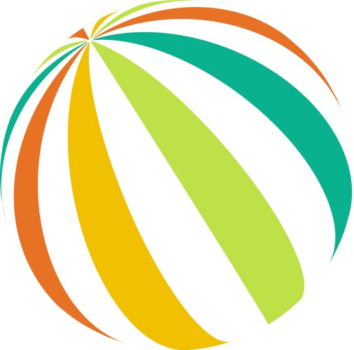 isolated colorful beach ball logo unusual vector image