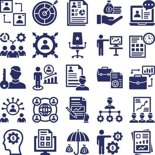 Hr management icons set every single icon vector image