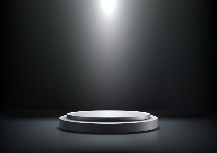 Minimalist 3d white podium with spotlight vector image