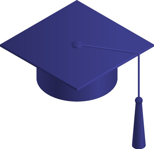 Isometric academic hat composition vector image