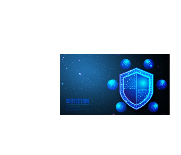 Shield and wifi icon security concept data secure vector image