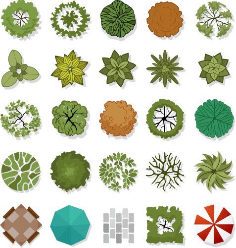 Landscape design elements vector image