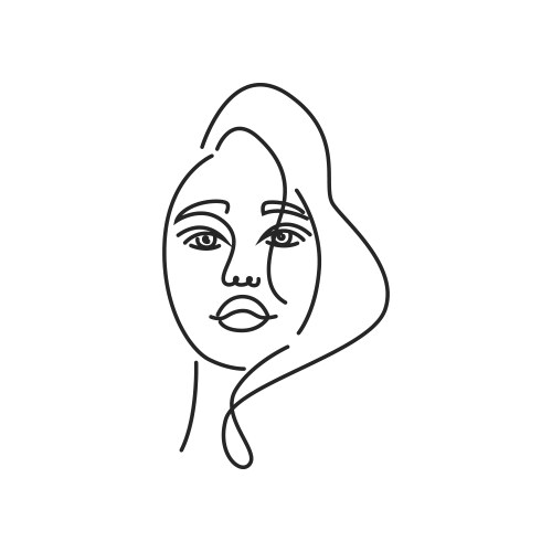 woman face doodle in abstract design trendy vector image