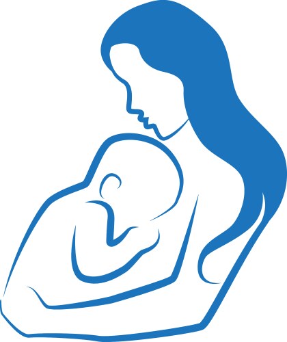 mother and her child sketch vector image