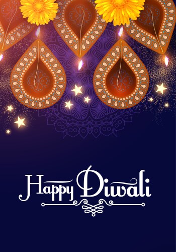 Diwali festival design template holiday poster vector image