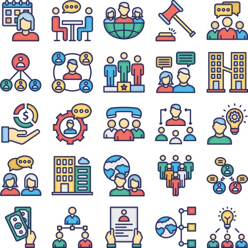 Hr management icons set every single icon vector image