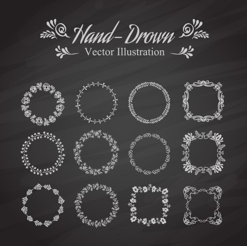 Circle floral borders vector image