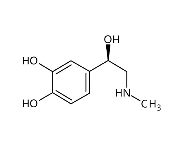 Adrenaline structural formula of molecular vector image