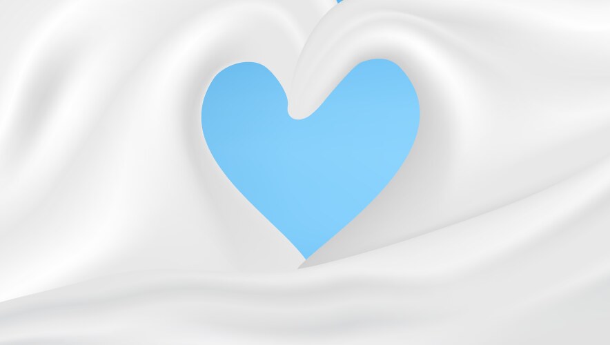 Abstract milk waves with heart shape splash vector image