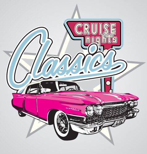 Classic cruise night vector image