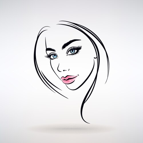 beautiful young woman with blue eyes vector image