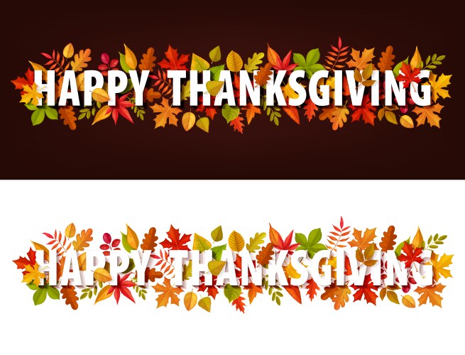 Happy thanksgiving horizontal banners vector image