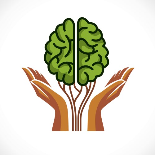 Mental health and psychology concept icon or logo vector image