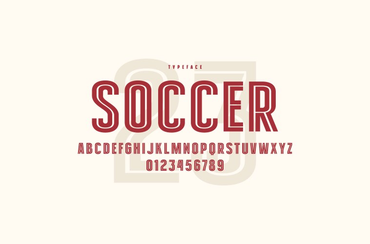 decorative striped sans serif font vector image