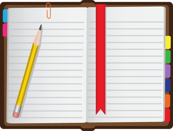 Diary on a white background vector image