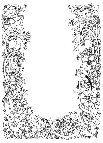 Floral frame entangle vector image