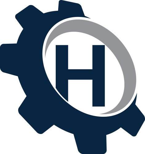 Gear logo letter h vector image