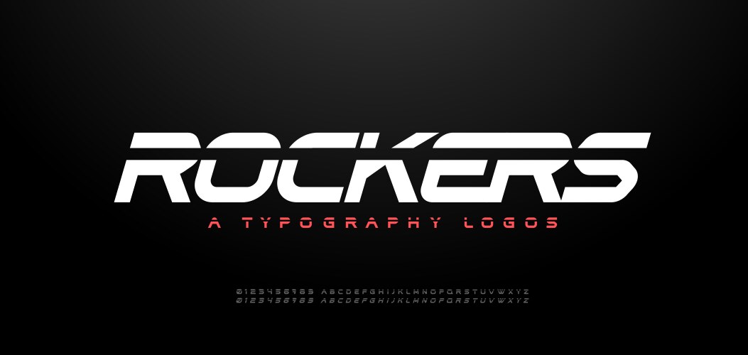 Logo sport modern italic alphabet font technology vector image