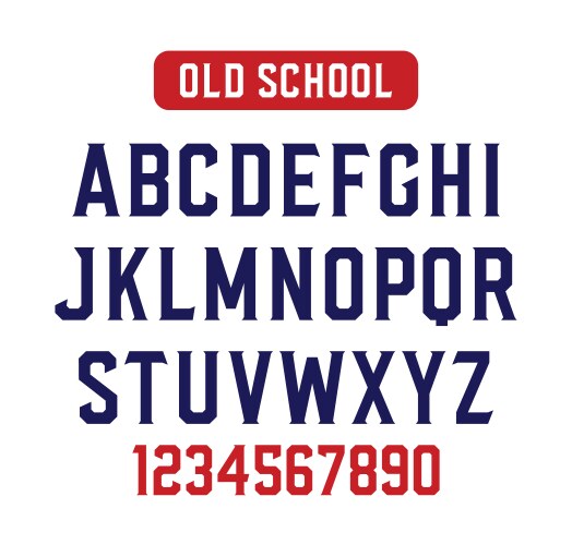 Old school octagonal serif sport font vector image