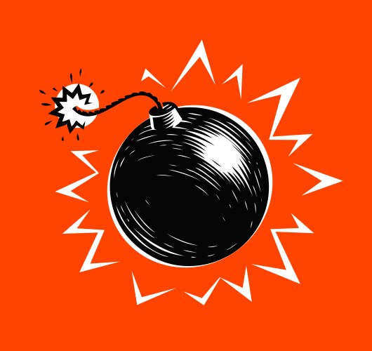 Bomb blast explosion explode symbol vector image