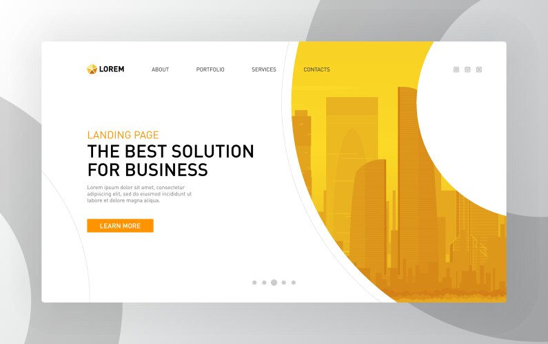 Landing page template for business vector image