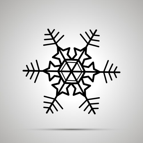 Simple black snowflake icon vector image