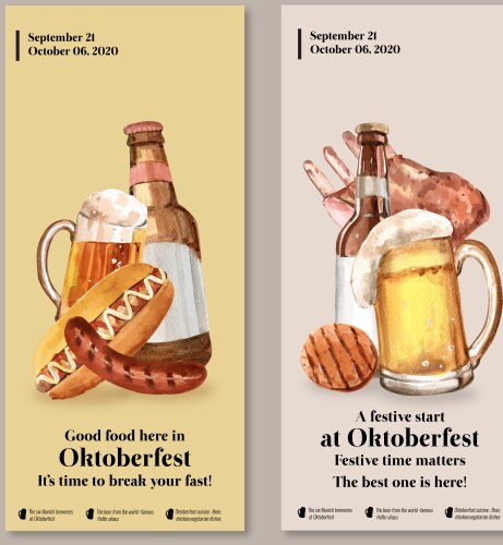 flyer design with oktoberfest concept beer vector image