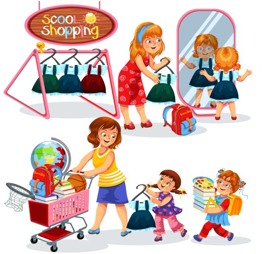 school shopping poster vector image