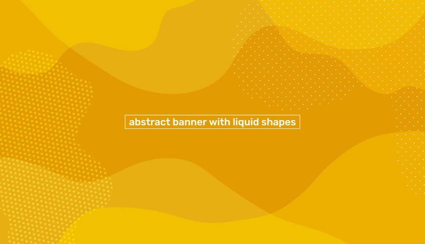 Abstract yellow background banner with liquid vector image